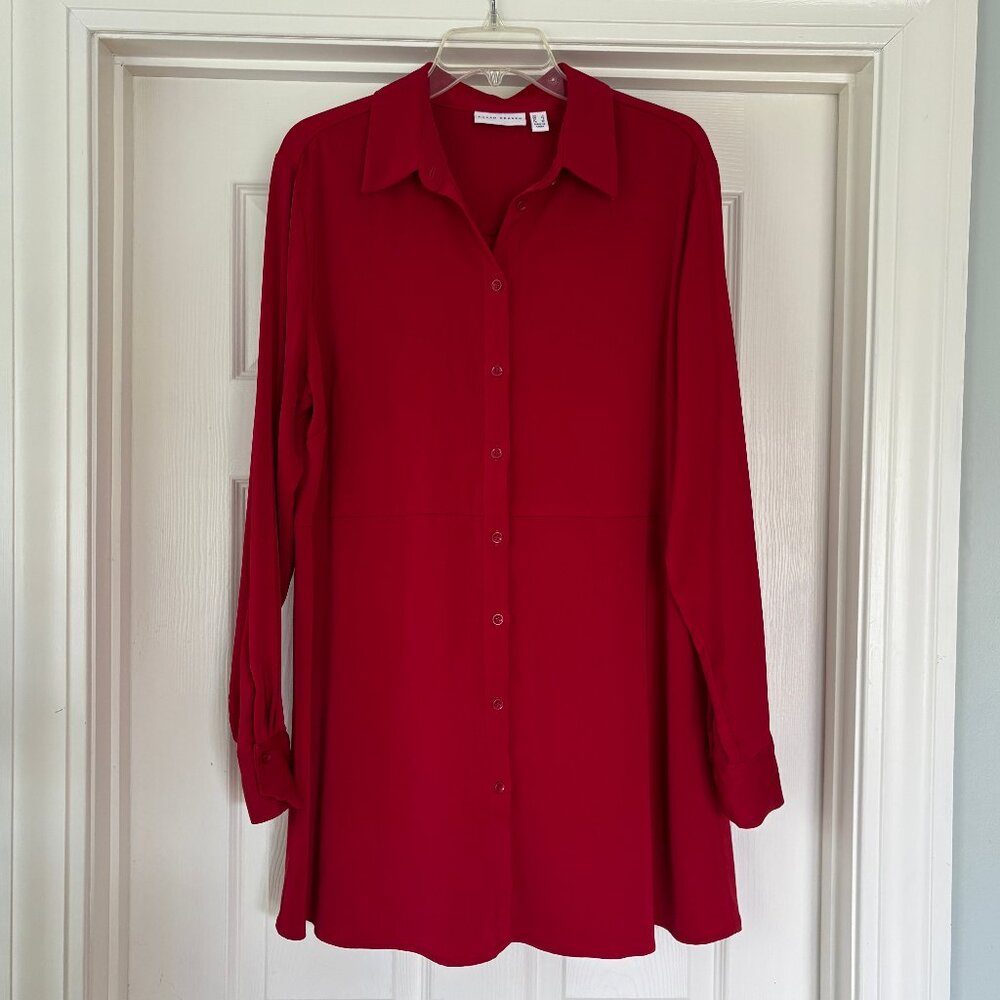 Susan Graver button-down dress tunic, L